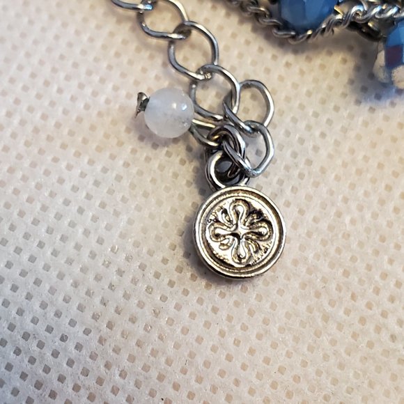 30" Multi-Tone Chain and Czech Glass Bead Layered Necklace Simply Vera Vera Wang - Picture 4 of 4